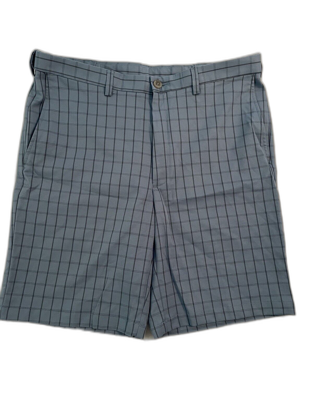 Cool18 Pro Shorts Men Size 36 Blue Check Pattern Golf Chino Shorts